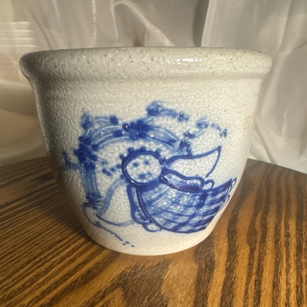 1995 Eldreth Salt Glaze Angel Crock Planter Pot - Picture 2 of 10